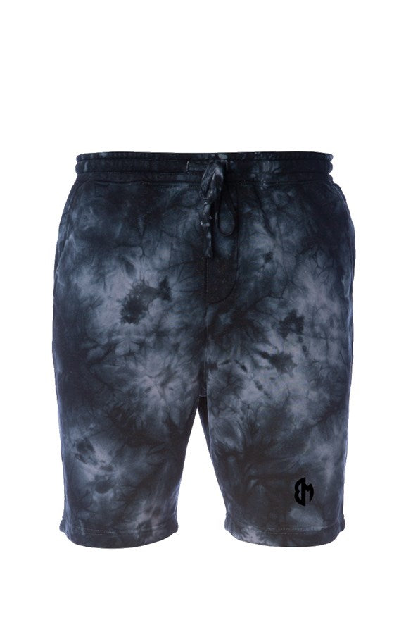 Tie Dye Fleece Tie Dye Black Shorts