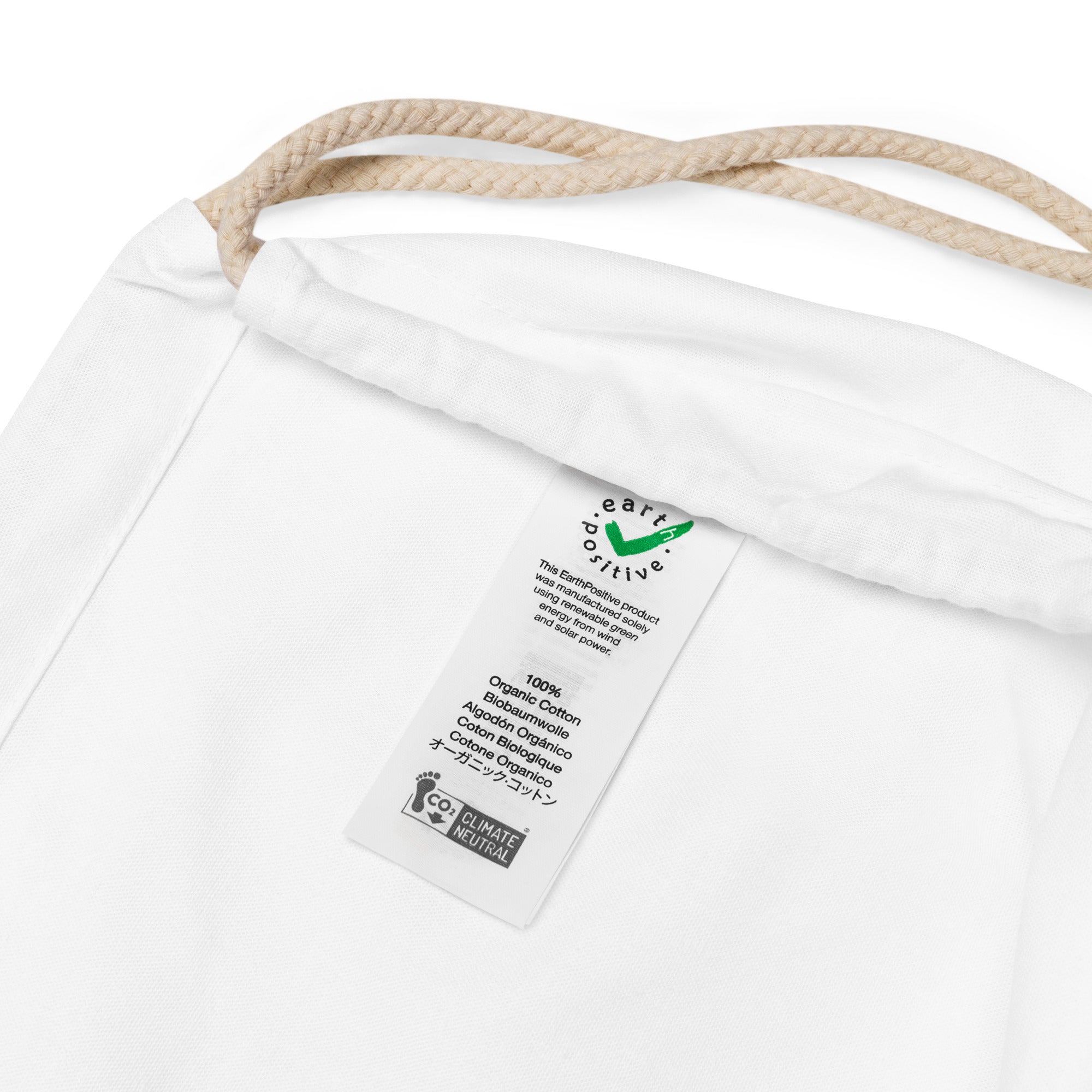 Organic cotton drawstring bag