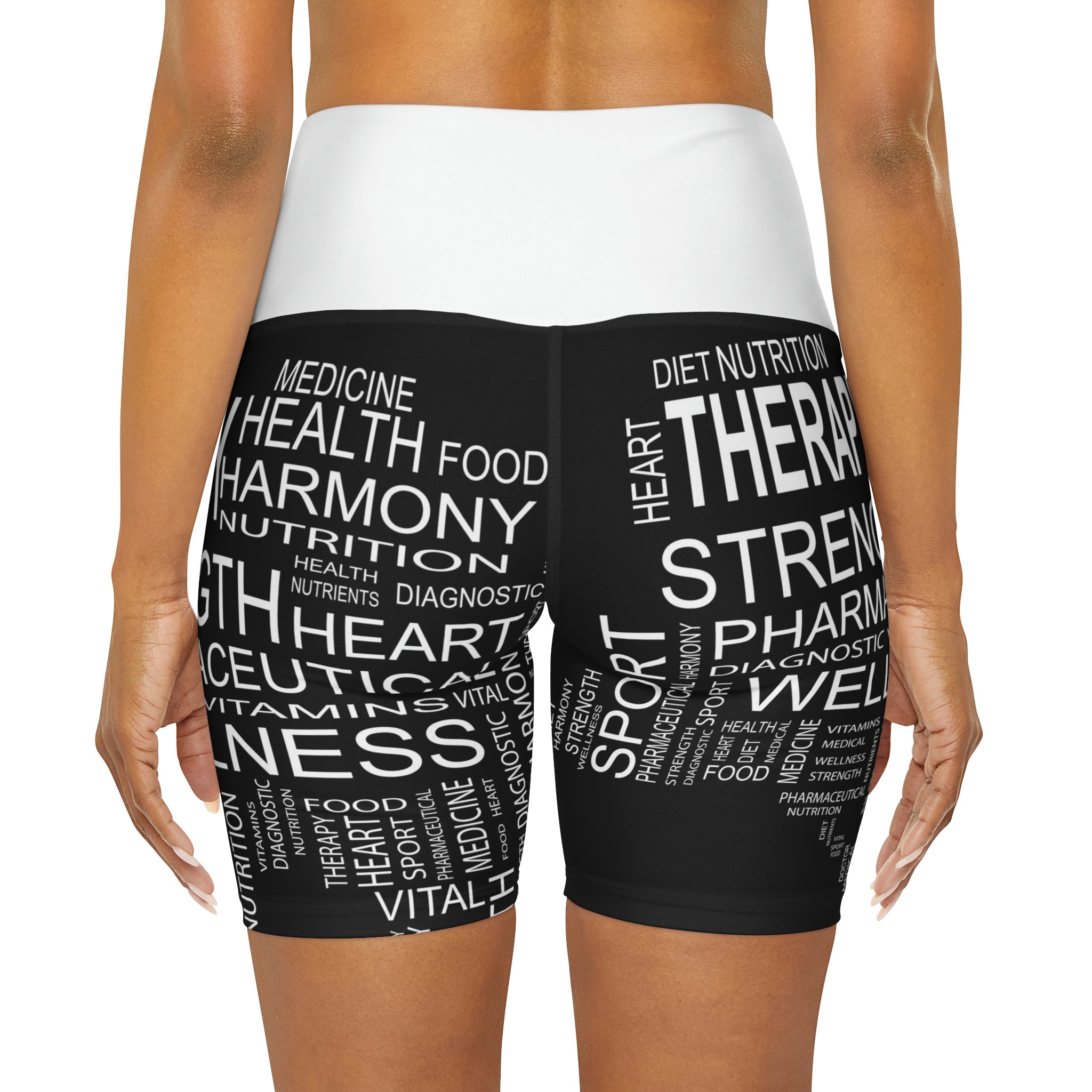 High Waisted Yoga Shorts (AOP)