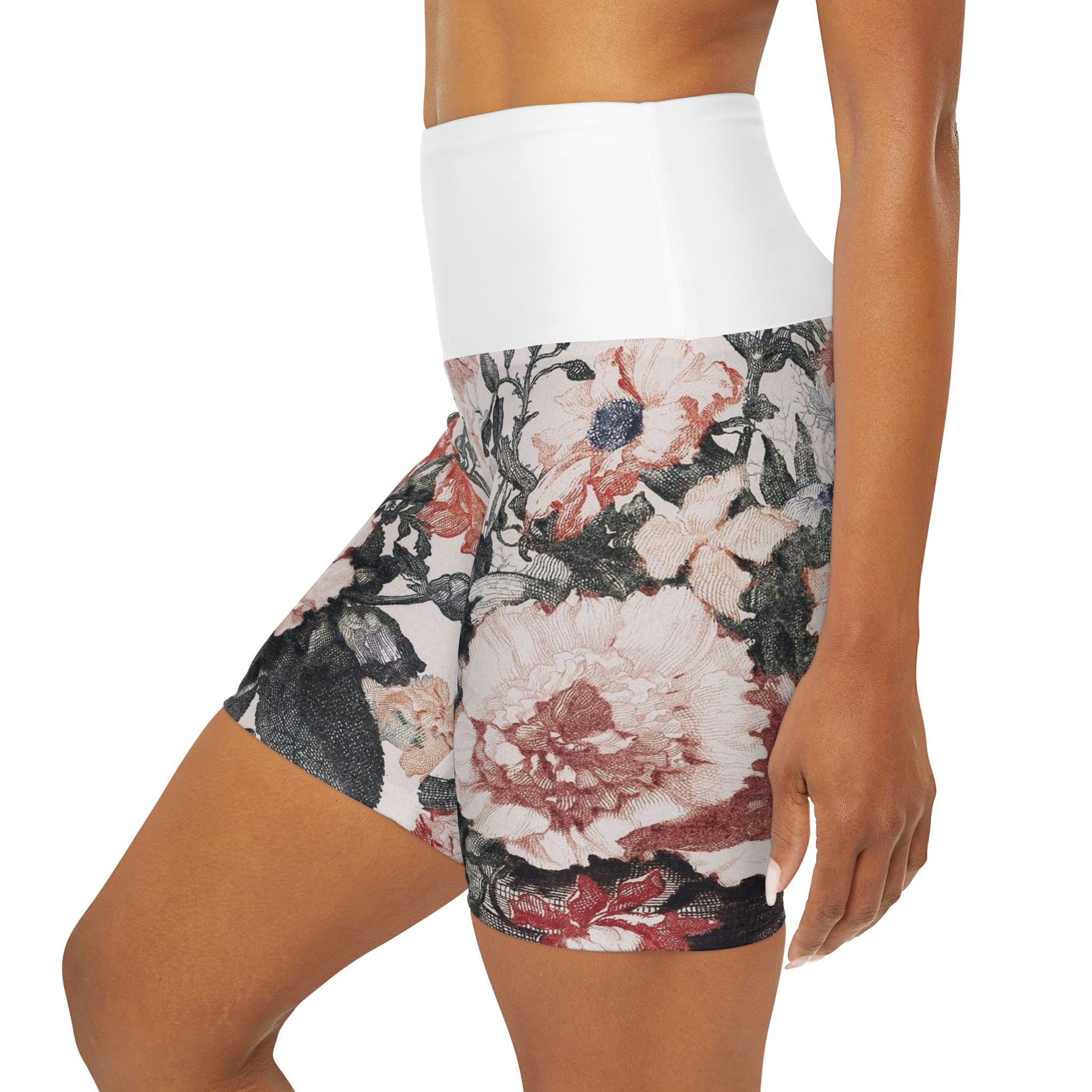 High Waisted Yoga Shorts (AOP)