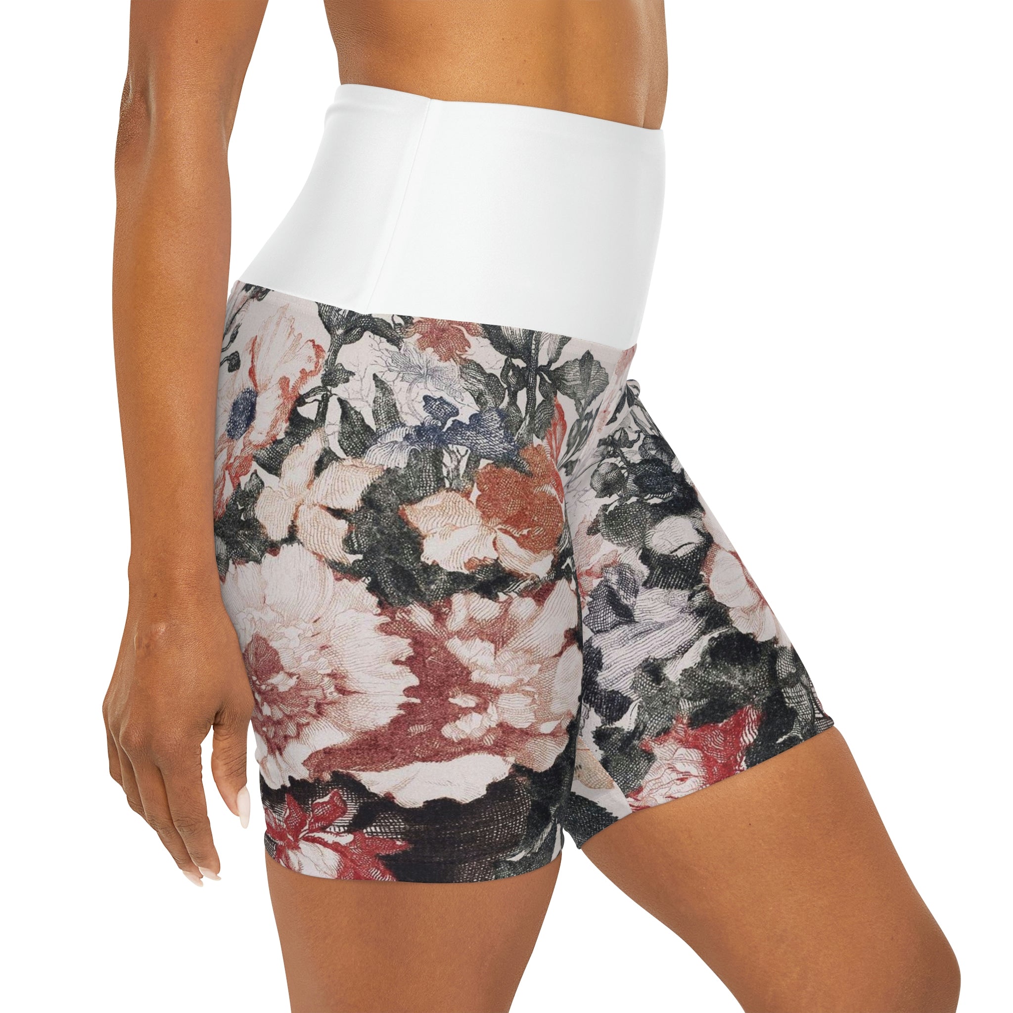 High Waisted Yoga Shorts (AOP)