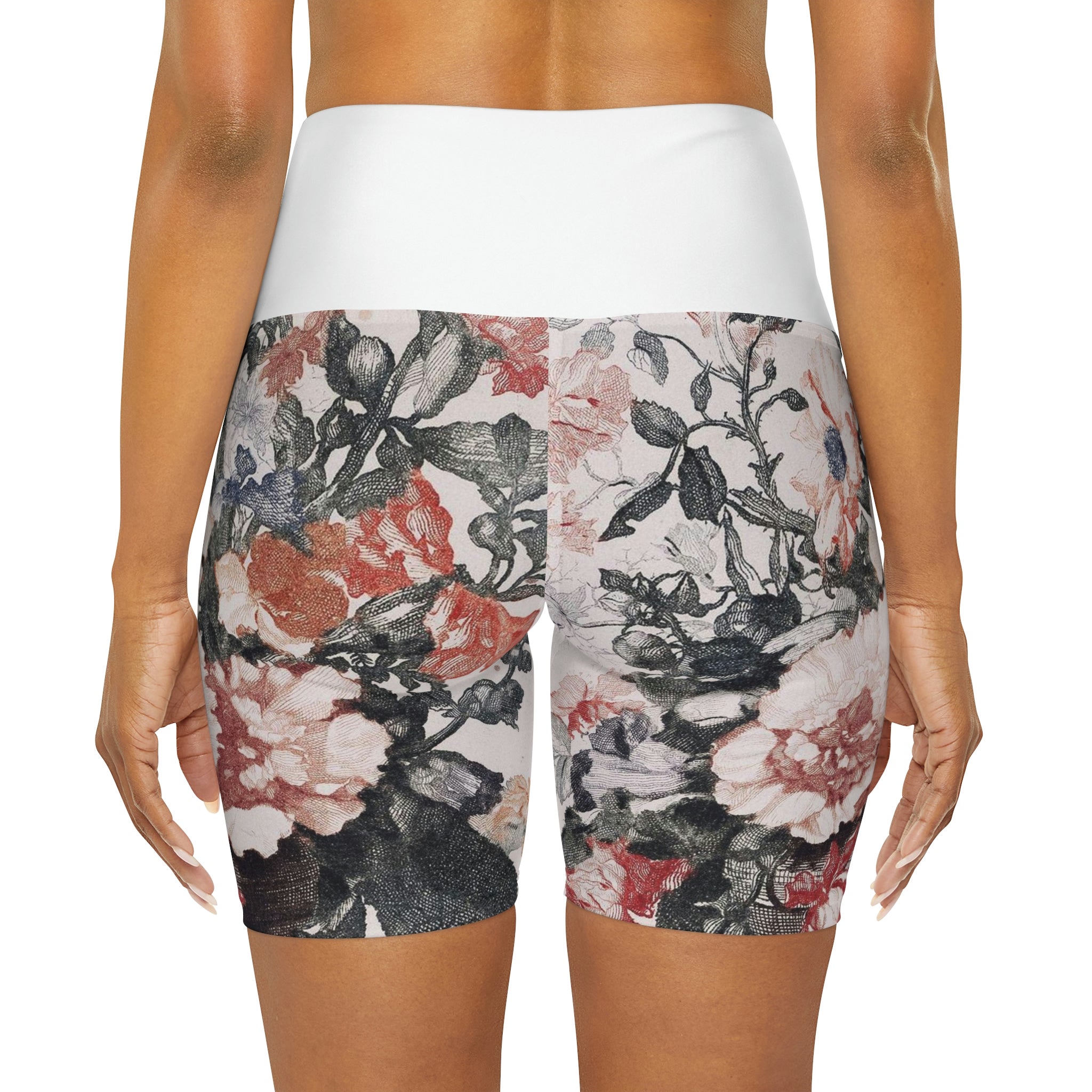 High Waisted Yoga Shorts (AOP)