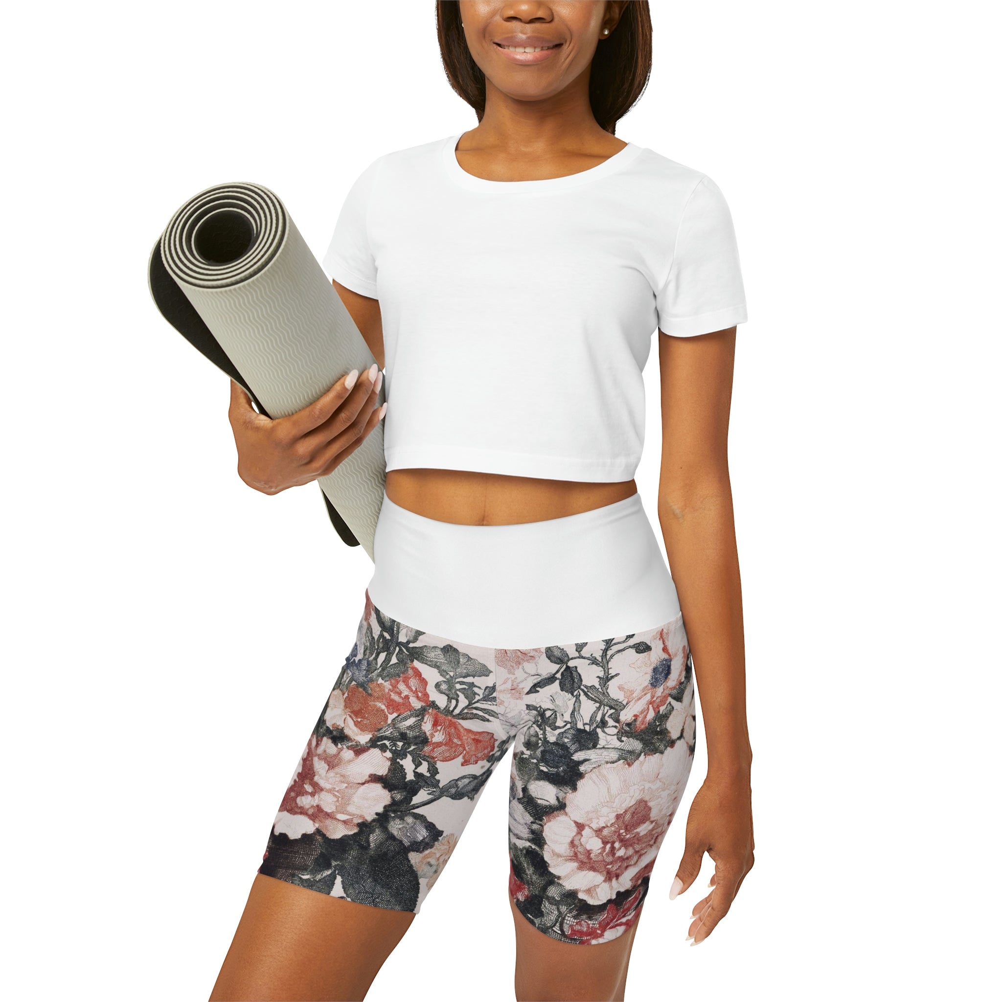 High Waisted Yoga Shorts (AOP)